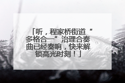 听，程家桥街道“多格合一”治理合奏曲已经奏响，快来解锁高光时刻！