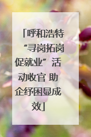 呼和浩特“寻岗拓岗促就业”活动收官 助企纾困显成效