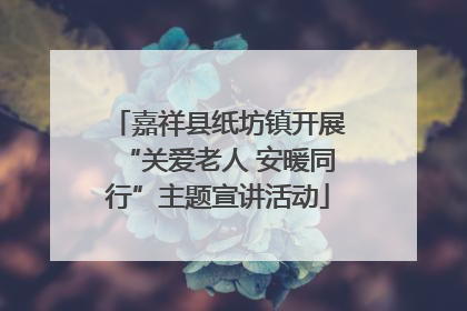 嘉祥县纸坊镇开展“关爱老人 安暖同行”主题宣讲活动