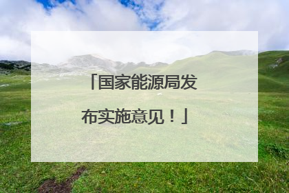 国家能源局发布实施意见！