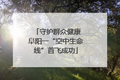 守护群众健康 阜阳一“空中生命线”首飞成功