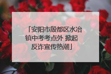 安阳市殷都区水冶镇中考考点外 掀起反诈宣传热潮