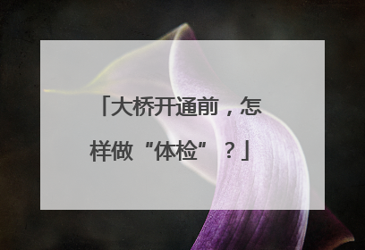 大桥开通前，怎样做“体检”？