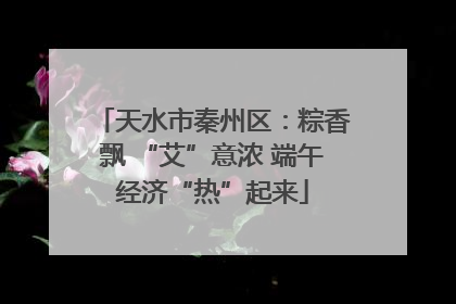 天水市秦州区：粽香飘 “艾”意浓 端午经济“热”起来