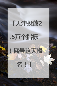 天津投放2.5万个指标！摇号这天报名！