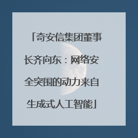 奇安信集团董事长齐向东：网络安全突围的动力来自生成式人工智能