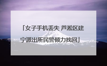 女子手机丢失 芦淞区建宁派出所民警倾力找回
