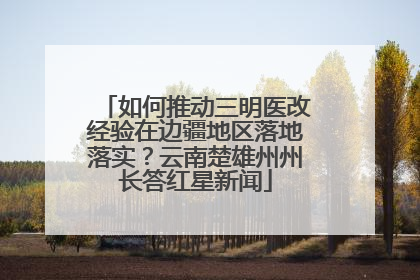 如何推动三明医改经验在边疆地区落地落实？云南楚雄州州长答红星新闻