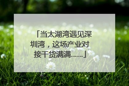 当太湖湾遇见深圳湾，这场产业对接干货满满……