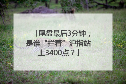 尾盘最后3分钟，是谁“拦着”沪指站上3400点？