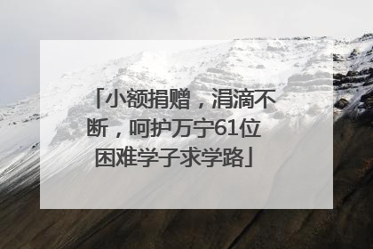 小额捐赠，涓滴不断，呵护万宁61位困难学子求学路