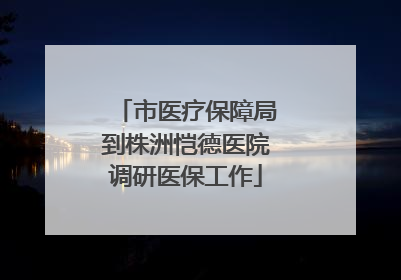 市医疗保障局到株洲恺德医院调研医保工作