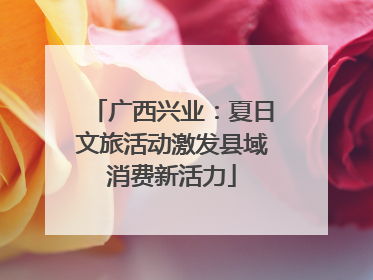 广西兴业：夏日文旅活动激发县域消费新活力