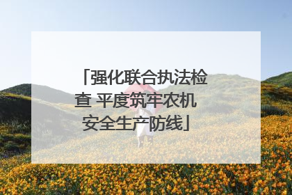 强化联合执法检查 平度筑牢农机安全生产防线