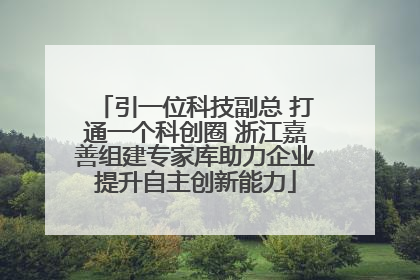 引一位科技副总 打通一个科创圈 浙江嘉善组建专家库助力企业提升自主创新能力
