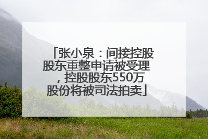 张小泉：间接控股股东重整申请被受理，控股股东550万股份将被司法拍卖