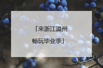 来浙江温州畅玩毕业季
