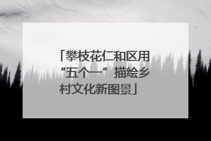 攀枝花仁和区用“五个一”描绘乡村文化新图景