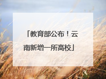 教育部公布！云南新增一所高校