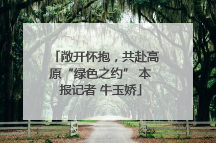 敞开怀抱，共赴高原“绿色之约” 本报记者 牛玉娇