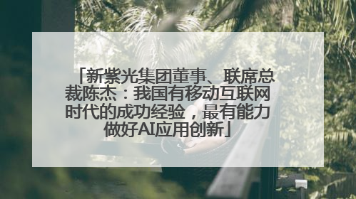 新紫光集团董事、联席总裁陈杰：我国有移动互联网时代的成功经验，最有能力做好AI应用创新