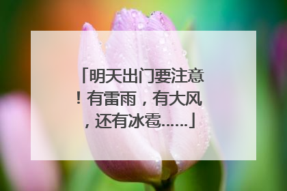 明天出门要注意！有雷雨，有大风，还有冰雹……