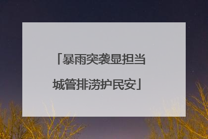 暴雨突袭显担当 城管排涝护民安