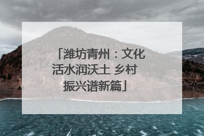 潍坊青州：文化活水润沃土 乡村振兴谱新篇