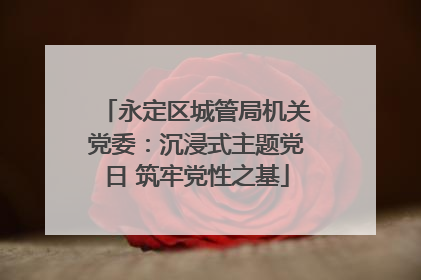 永定区城管局机关党委：沉浸式主题党日 筑牢党性之基
