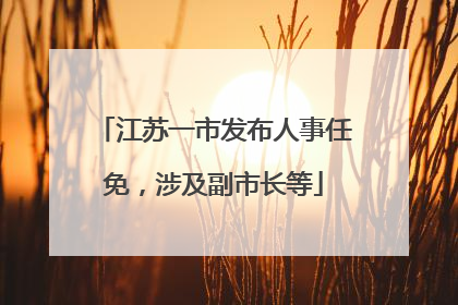江苏一市发布人事任免，涉及副市长等