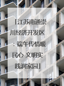 江苏南通崇川经济开发区：端午传情暖民心 文明实践润家园