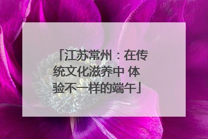 江苏常州：在传统文化滋养中 体验不一样的端午