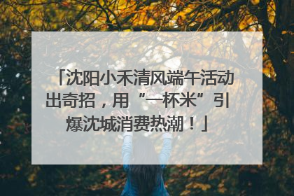 沈阳小禾清风端午活动出奇招，用“一杯米”引爆沈城消费热潮！
