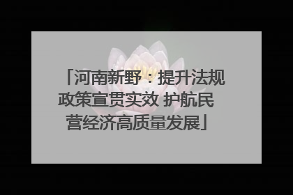河南新野：提升法规政策宣贯实效 护航民营经济高质量发展