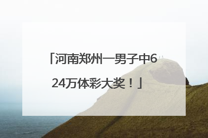 河南郑州一男子中624万体彩大奖！