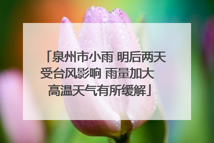 泉州市小雨 明后两天受台风影响 雨量加大 高温天气有所缓解