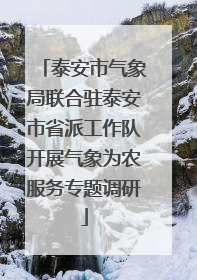泰安市气象局联合驻泰安市省派工作队开展气象为农服务专题调研
