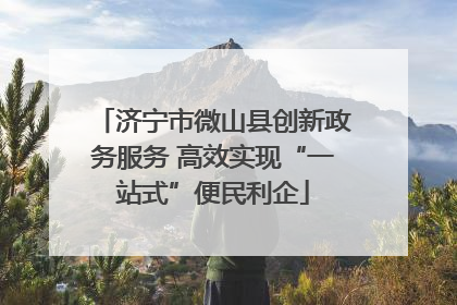 济宁市微山县创新政务服务 高效实现“一站式”便民利企