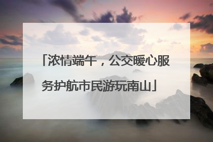 浓情端午，公交暖心服务护航市民游玩南山