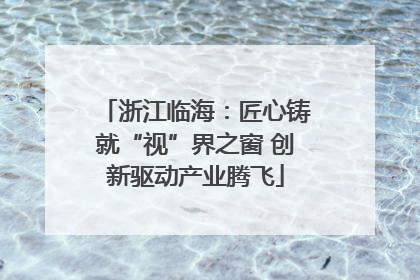 浙江临海：匠心铸就“视”界之窗 创新驱动产业腾飞