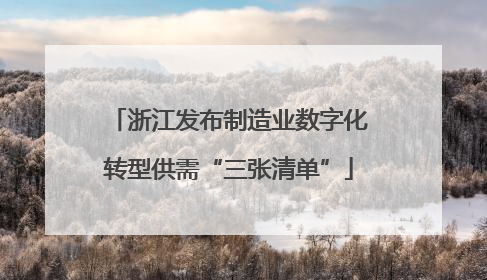 浙江发布制造业数字化转型供需“三张清单”