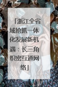 浙江全省域抢抓一体化发展新机遇：长三角织密互通网络