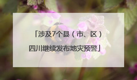 涉及7个县（市、区）四川继续发布地灾预警