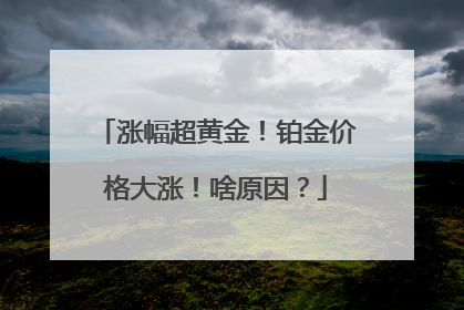 涨幅超黄金！铂金价格大涨！啥原因？