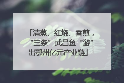 清蒸、红烧、香煎，“三条”武昌鱼“游”出鄂州亿元产业链