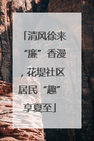 清风徐来“廉”香漫，花堤社区居民“趣”享夏至