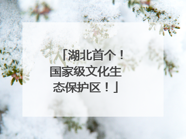 湖北首个！国家级文化生态保护区！