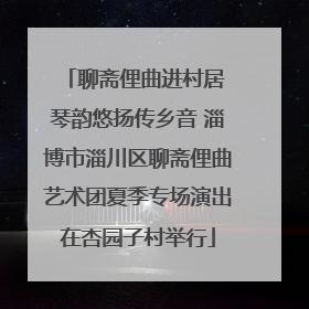 聊斋俚曲进村居 琴韵悠扬传乡音 淄博市淄川区聊斋俚曲艺术团夏季专场演出在杏园子村举行