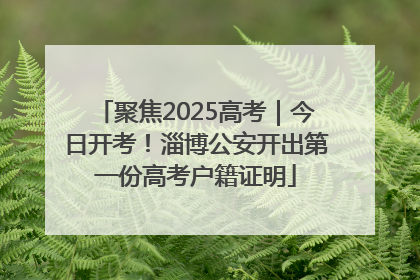 聚焦2025高考｜今日开考！淄博公安开出第一份高考户籍证明