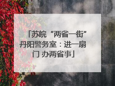 苏皖“两省一街”丹阳警务室：进一扇门 办两省事